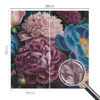 Fototapete fürs Wohnzimmer mit bunten Blumen