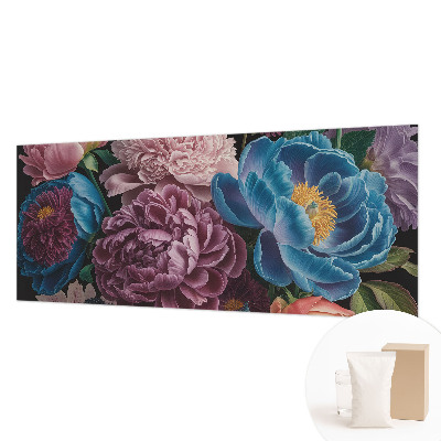 Fototapete fürs Wohnzimmer mit bunten Blumen
