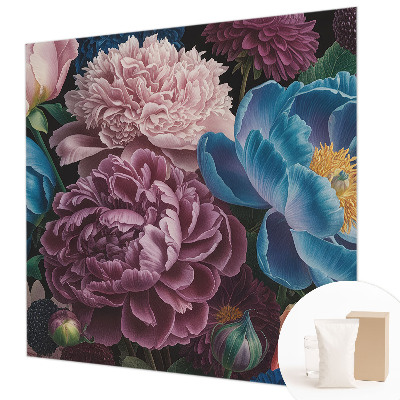 Fototapete fürs Wohnzimmer mit bunten Blumen