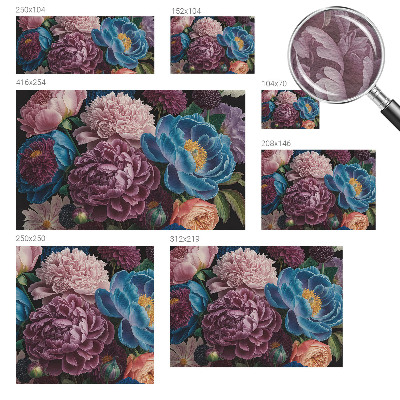 Fototapete fürs Wohnzimmer mit bunten Blumen