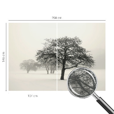 Fototapete fürs Schlafzimmer mit winterlichen Baum-Motiven