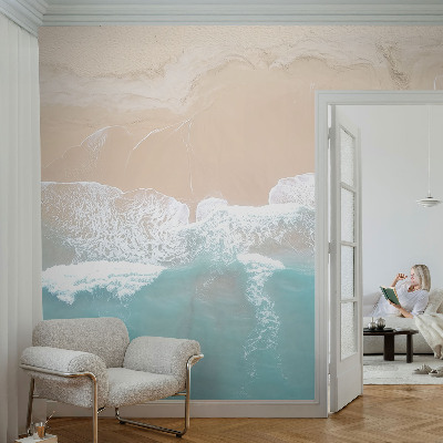 Vlies-Fototapete fürs Schlafzimmer mit Motiv tosender Wellen