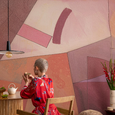 Moderne Vlies-Fototapete mit farbenfrohen Formen als Wanddekoration