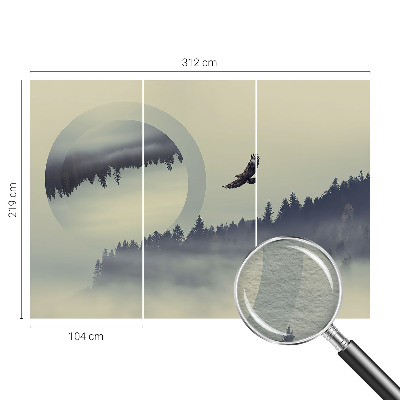 Bedruckte Vlies-Fototapete mit Motiv einer Waldlandschaft