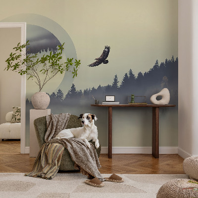 Bedruckte Vlies-Fototapete mit Motiv einer Waldlandschaft