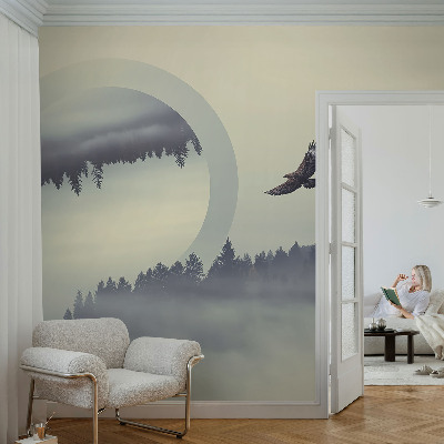 Bedruckte Vlies-Fototapete mit Motiv einer Waldlandschaft