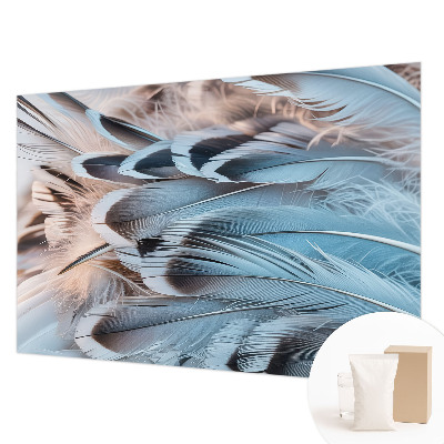 Bildtapete mit blauem Federdesign