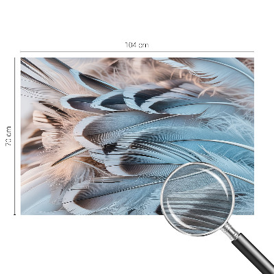 Bildtapete mit blauem Federdesign