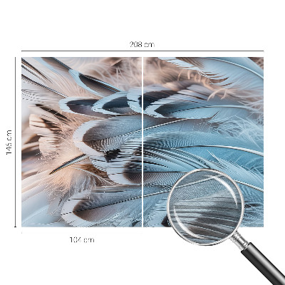 Bildtapete mit blauem Federdesign