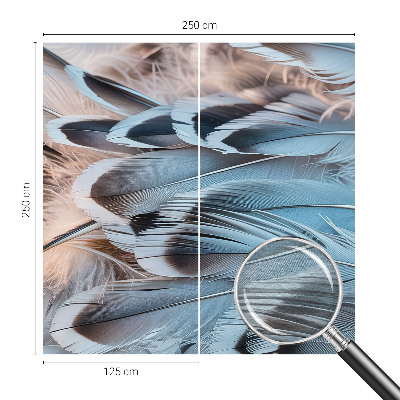 Bildtapete mit blauem Federdesign