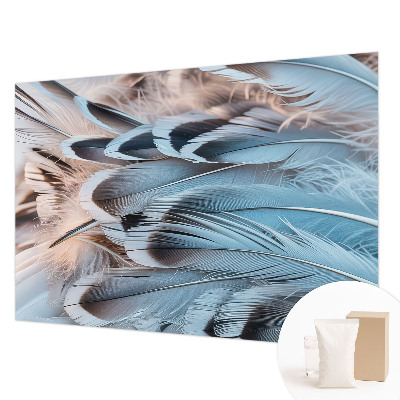 Bildtapete mit blauem Federdesign
