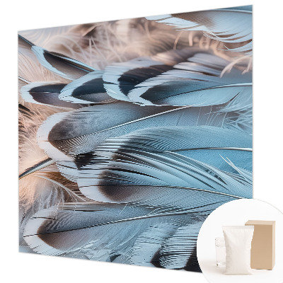 Bildtapete mit blauem Federdesign