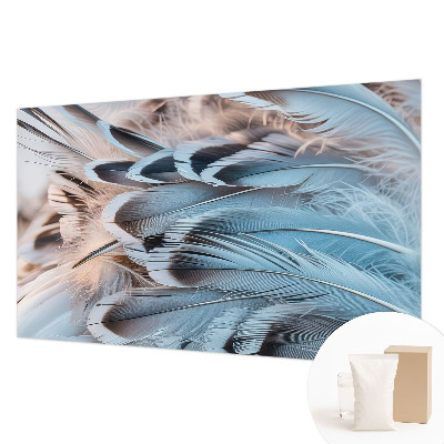 Bildtapete mit blauem Federdesign