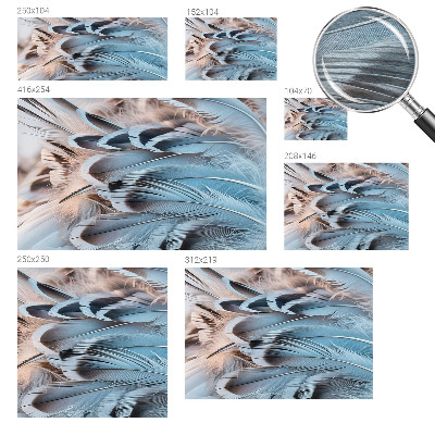 Bildtapete mit blauem Federdesign