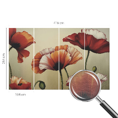 Fototapete nach Maß mit fröhlichem Mohnblumen-Motiv