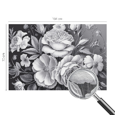 Dekorative Wand-Fototapete mit grauem Blumenmotiv