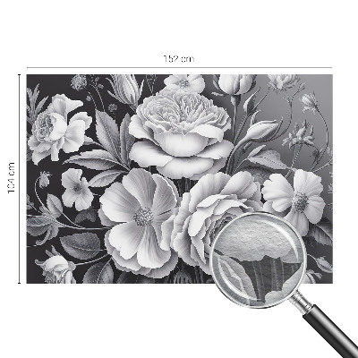 Dekorative Wand-Fototapete mit grauem Blumenmotiv