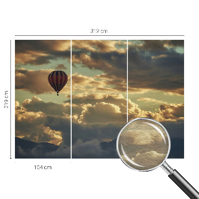 Fototapete mit Heißluftballons über den Wolken