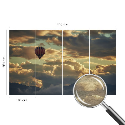 Fototapete mit Heißluftballons über den Wolken