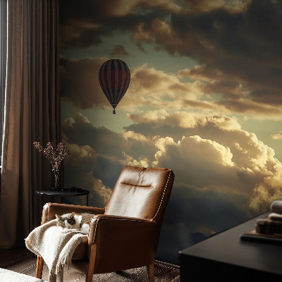 Fototapete mit Heißluftballons über den Wolken