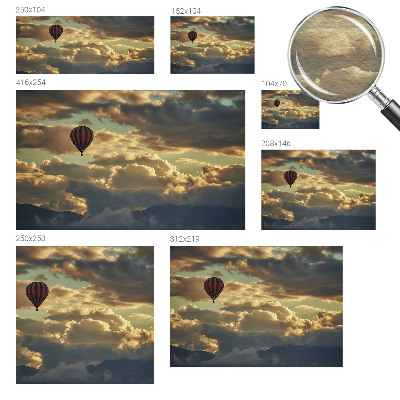 Fototapete mit Heißluftballons über den Wolken