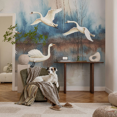 Fototapete fürs Kinderzimmer mit dem Motiv fliegender Vögel