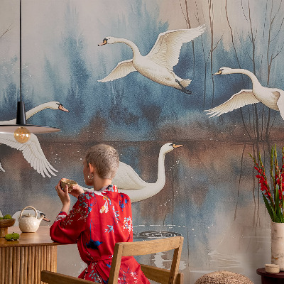 Fototapete fürs Kinderzimmer mit dem Motiv fliegender Vögel