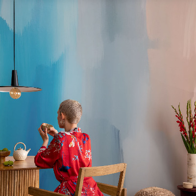 Fototapete fürs Schlafzimmer mit einer farbenfrohen abstrakten Gestaltung