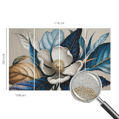 Vlies-Fototapete fürs Schlafzimmer mit elegantem Blumenmotiv