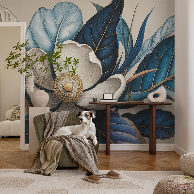 Vlies-Fototapete fürs Schlafzimmer mit elegantem Blumenmotiv