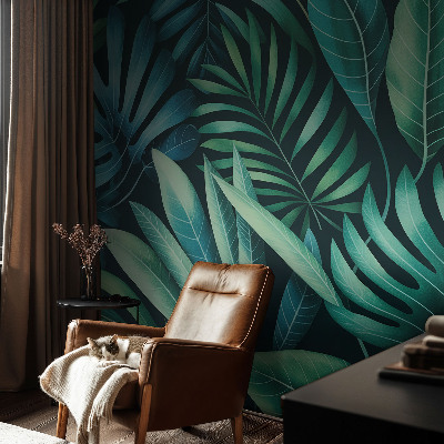 Vliestapete fürs Schlafzimmer Tropische Blätter