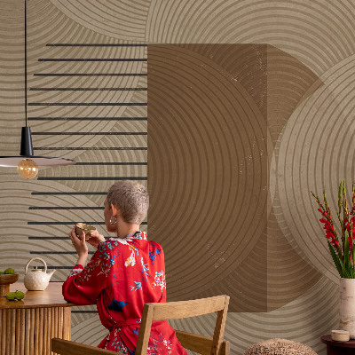 Vliestapete fürs Wohnzimmer mit geometrischem Harmoniemuster