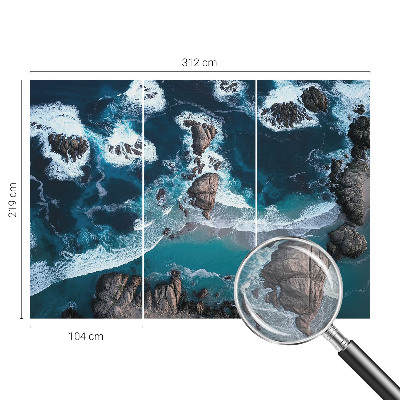 Fototapete fürs Wohnzimmer mit Motiv von Meereswellen