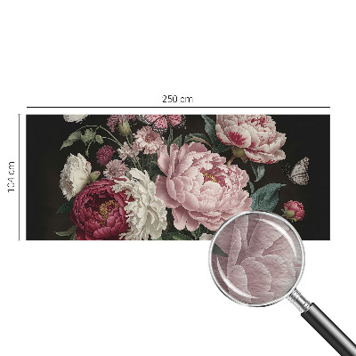 Fototapete fürs Kinderzimmer Pfingstrosen und Schmetterlinge