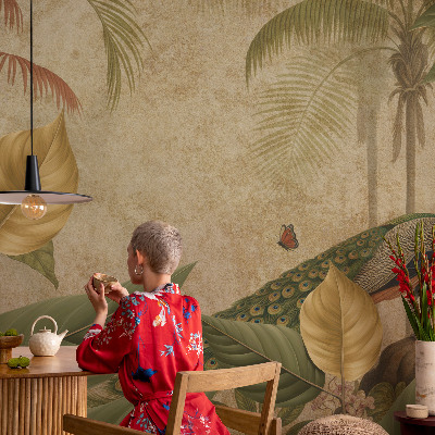 Vlies-Fototapete fürs Schlafzimmer mit Motiv eines exotischen Vogels