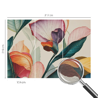 Vliestapete fürs Schlafzimmer Bunte Blumen