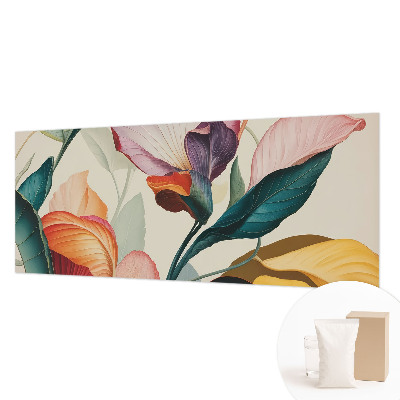 Vliestapete fürs Schlafzimmer mit buntem Blumenmuster