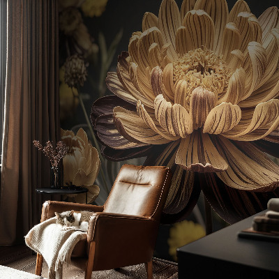 Wand-Fototapete mit floralem Motiv in eleganter Optik