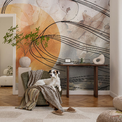 Fototapete fürs Wohnzimmer mit harmonischer abstrakter Gestaltung