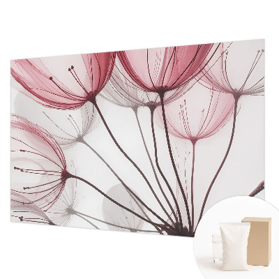 Vlies-Fototapete fürs Wohnzimmer mit zarten Blumensilhouetten als Wandmotiv