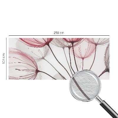 Vlies-Fototapete fürs Wohnzimmer mit zarten Blumensilhouetten als Wandmotiv
