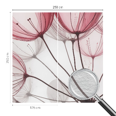 Vlies-Fototapete fürs Wohnzimmer Blumensilhouetten