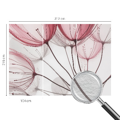 Vlies-Fototapete fürs Wohnzimmer mit zarten Blumensilhouetten als Wandmotiv