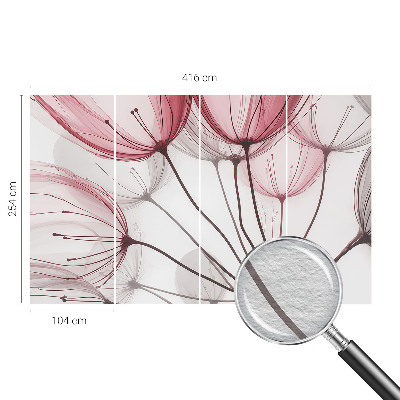 Vlies-Fototapete fürs Wohnzimmer mit zarten Blumensilhouetten als Wandmotiv