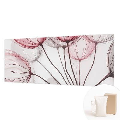 Vlies-Fototapete fürs Wohnzimmer mit zarten Blumensilhouetten als Wandmotiv