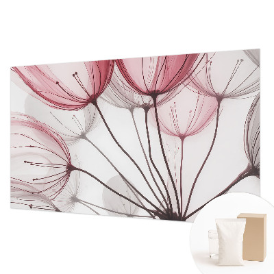 Vlies-Fototapete fürs Wohnzimmer mit zarten Blumensilhouetten als Wandmotiv