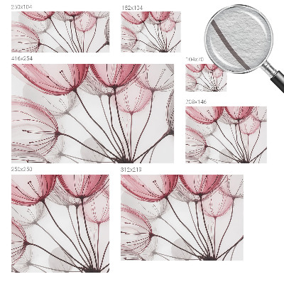 Vlies-Fototapete fürs Wohnzimmer mit zarten Blumensilhouetten als Wandmotiv