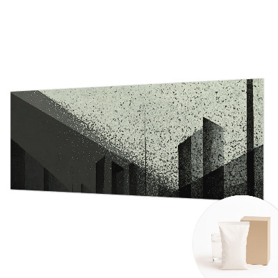 Wandtapete mit geometrischem Stadtmotiv