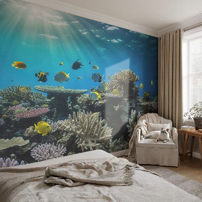 Vlies-Fototapete fürs Schlafzimmer mit einem Motiv der Unterwasserwelt