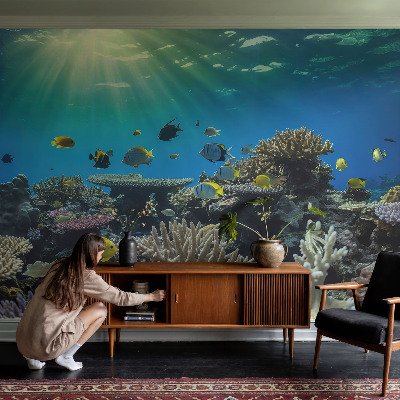 Vlies-Fototapete fürs Schlafzimmer mit einem Motiv der Unterwasserwelt